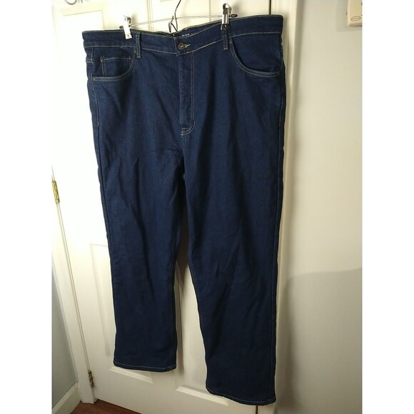 Smiths Workwear Fleece Lined 5 Pocket Relaxed Fit Denim Jeans Mens 42x32 Stretch - Picture 2 of 11